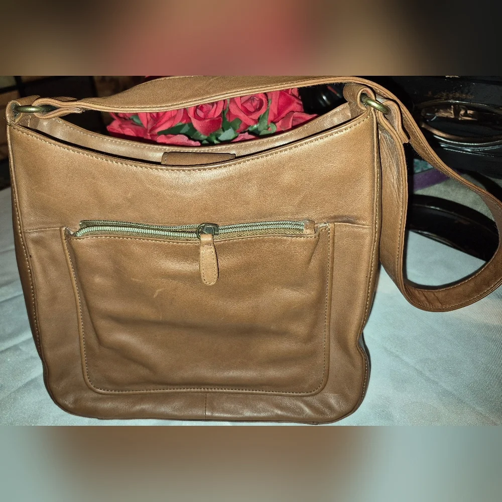 Lot Of 2 FOSSIL Leather Shoulder Bags 10"x8.5, Great Shape, Brown & Black - Picture 2 of 11